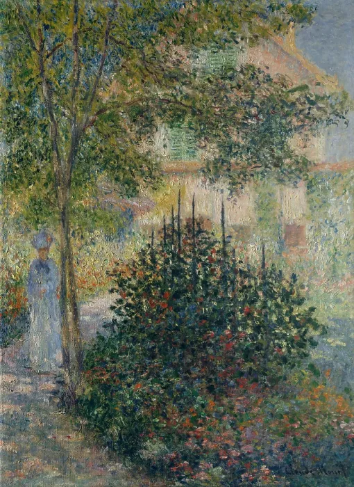 Framed Print : Camille Monet in the Garden at Argenteuil, by Claude Monet, French impressionist oil painting