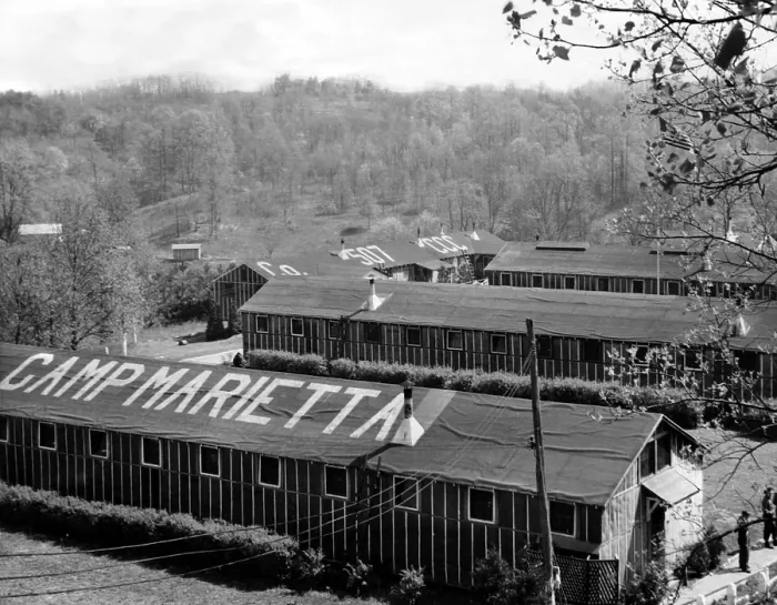 Framed Print : Camp Marietta, were the quarters of Ohio's conscientious objectors
