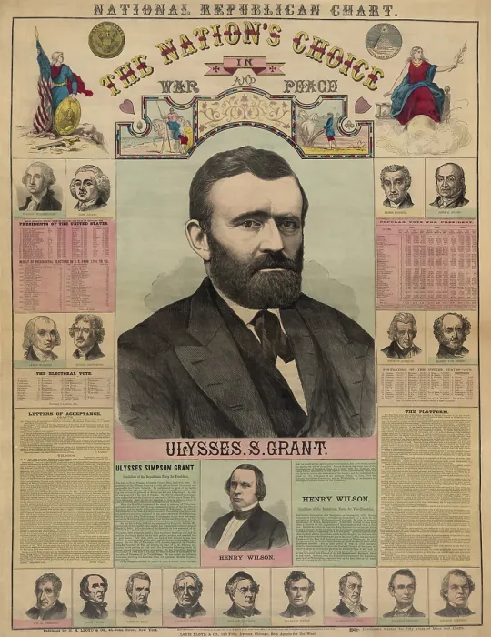 Framed Print : Campaign banner for the 1872 Republican presidential and vice presidential ticket