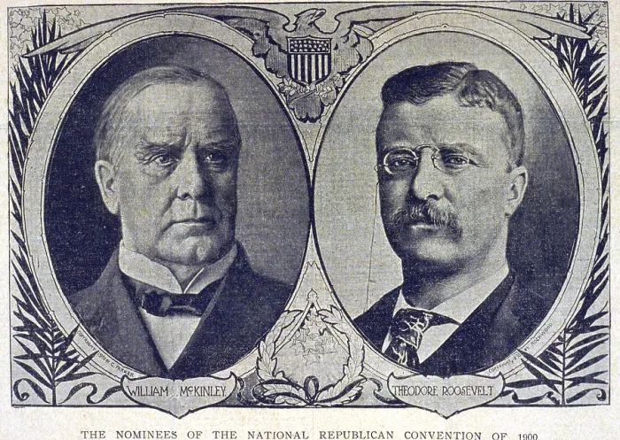 Framed Print : Campaign portraits of William McKinley and Theodore Roosevelt, the nominees of the National Republican Convention of 1900 Framed Print : Campaign portraits of William McKinley and Theodore Roosevelt, the nominees of the National Republican Convention of 1900