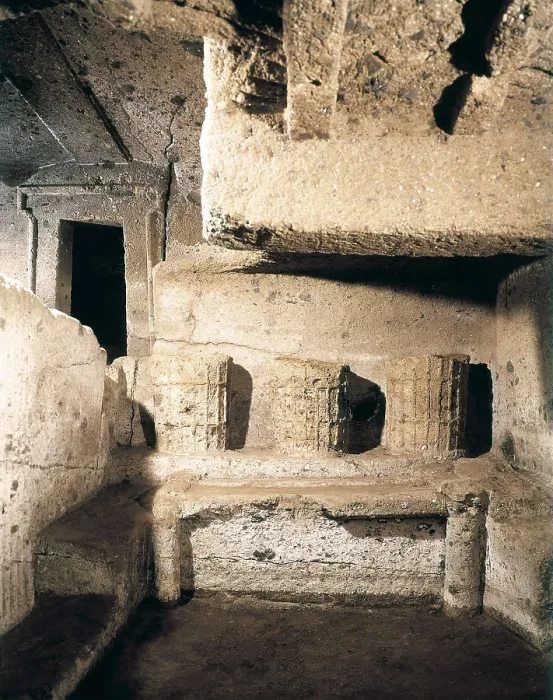Framed Print : Campana Tomb. 7th c. BC. ITALY. Cerveteri. Necropolis of Monte Abatone. Etruscan art. Architecture. AISA / Everett Collection**US SALES ONLY**