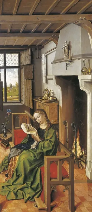 Framed Print : Campin, Robert, called 'Master of Flmalle' (1378-1444). Saint Barbara. 1438. Central detail. Flemish art. Oil on wood. SPAIN. Madrid. Prado Museum