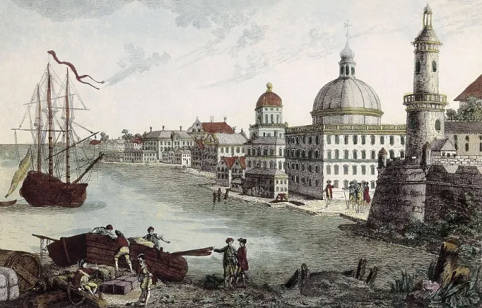 Framed Print : Canada. Quebec. The city and the Saint Lawrence river (1719). Litography. AISA / Everett Collection**US SALES ONLY** Framed Print : Canada. Quebec. The city and the Saint Lawrence river (1719). Litography. AISA / Everett Collection**US SALES ONLY**