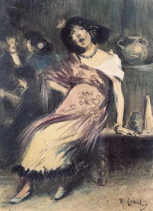 Framed Print : CANALS i LLAMBI, Ricard (1876-1931). Show Girl. Impressionism. Pastel. Private Collection. AISA / Everett Collection**US SALES ONLY**