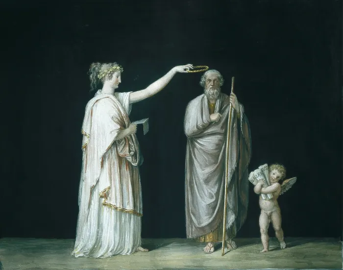 Framed Print : CANOVA, Antonio (1757-1822). Calliope and Homer. ca. 1798. Neoclassicism. Tempera. ITALY. Possagno. Museum of Antonio Canova Framed Print : CANOVA, Antonio (1757-1822). Calliope and Homer. ca. 1798. Neoclassicism. Tempera. ITALY. Possagno. Museum of Antonio Canova