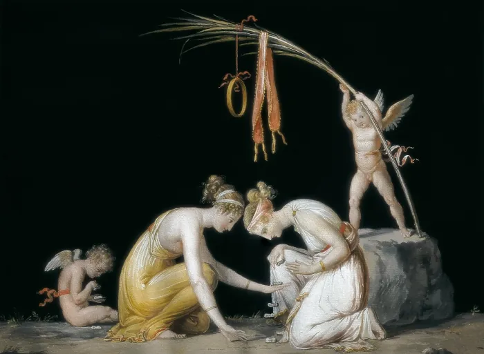 Framed Print : CANOVA, Antonio (1757-1822). The Talus Players. ca. 1799. Neoclassicism. Tempera. ITALY. Possagno. Museum of Antonio Canova