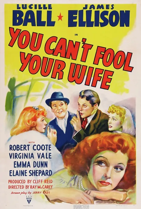 Framed Print : YOU CAN'T FOOL YOUR WIFE, US poster art, background left and front: Lucille Ball, 1940