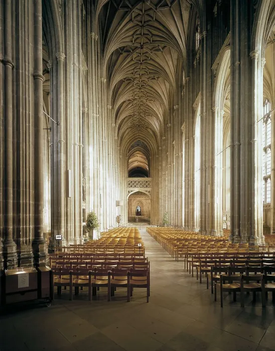 Framed Print : Canterbury Cathedral. 1070-1498. UNITED KINGDOM. ENGLAND. Canterbury. Cathedral. Central nave, finished in 1405. Gothic art. Architecture. AISA / Everett Collection**US SALES ONLY**