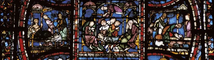 Framed Print : Canterbury Cathedral. 1070-1498. UNITED KINGDOM. ENGLAND. Canterbury. Cathedral. Representation of the life of Saint Thomas Becket and his devotee. Gothic art. Glass window