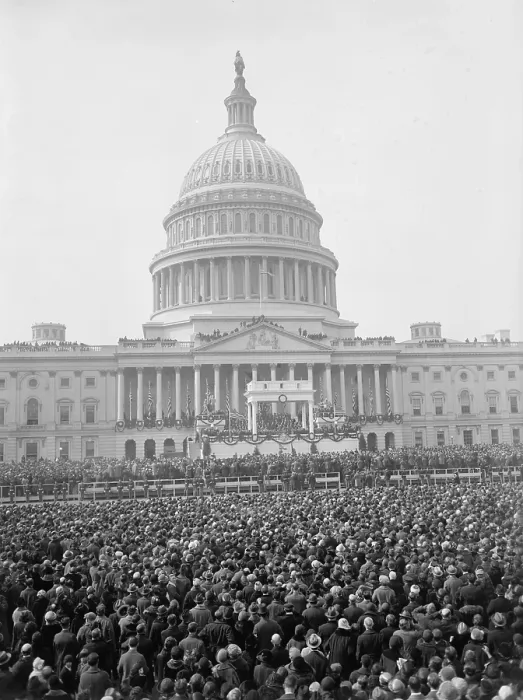 Framed Print : The Capitol and crowd at the March 4, 1925 inauguration of President Calvin Coolidge. (BSLOC_2015_15_118) Framed Print : The Capitol and crowd at the March 4, 1925 inauguration of President Calvin Coolidge. (BSLOC_2015_15_118)
