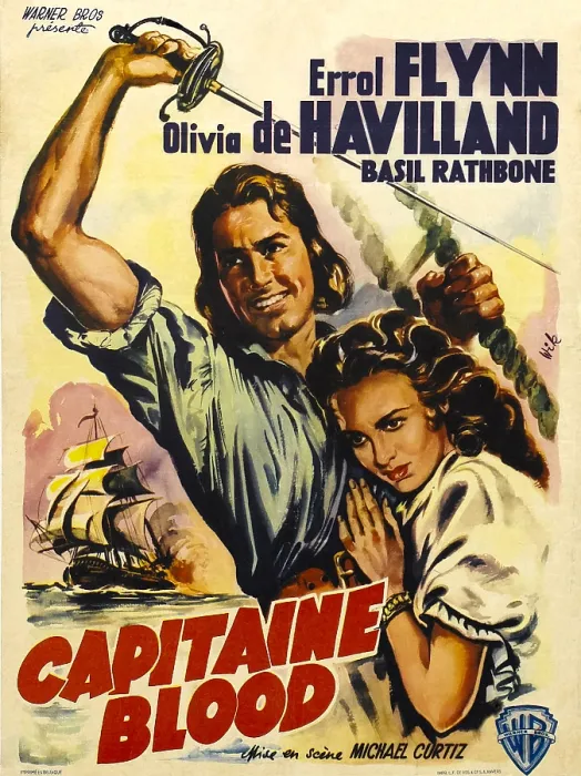 Framed Print : CAPTAIN BLOOD, (aka CAPITAINE BLOOD), from left: Errol Flynn, Olivia de Havilland, 1935