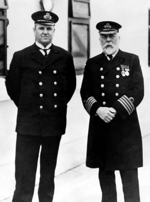 Framed Print : Captain Edward Smith (right), of the RMS Titanic, which sank after hitting an iceberg, 1912.. Courtesy: CSU Archives  /  Everett Collection