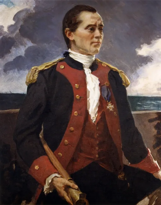 Framed Print : Captain John Paul Jones, Continential Navy, in painting by Cecilia Beaux, 1906