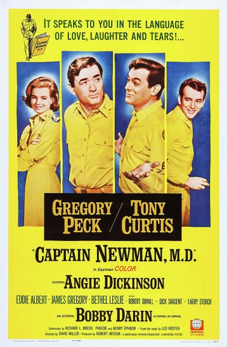 Framed Print : CAPTAIN NEWMAN, US poster art, M.D. from left: Angie Dickinson, Gregory Peck, Tony Curtis, Bobby Darin, 1963 Framed Print : CAPTAIN NEWMAN, US poster art, M.D. from left: Angie Dickinson, Gregory Peck, Tony Curtis, Bobby Darin, 1963