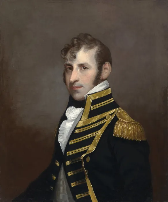 Framed Print : Captain Stephen Decatur, US Navy portrait by Orlando S. Lagman, 1965, after Gilbert Stuart c. 1810