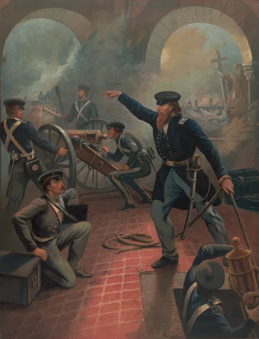 Framed Print : Captain Ulysses S. Grant commanding soldiers at the fortress of Chapultepec in Mexico City, Sept. 12-13, 1846 (BSLOC_2018_10_15) Framed Print : Captain Ulysses S. Grant commanding soldiers at the fortress of Chapultepec in Mexico City, Sept. 12-13, 1846 (BSLOC_2018_10_15)