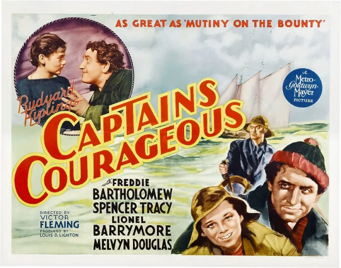 Framed Print : CAPTAIN'S COURAGEOUS, top left from left: Freddie Bartholomew, Spencer Tracy, right from left: Freddie Bartholomew, Lionel Barrymore, Spencer Tracy, 1937
