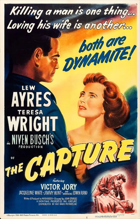 Framed Print : THE CAPTURE, US poster, from left: Lew Ayres, Teresa Wright, 1950 Framed Print : THE CAPTURE, US poster, from left: Lew Ayres, Teresa Wright, 1950