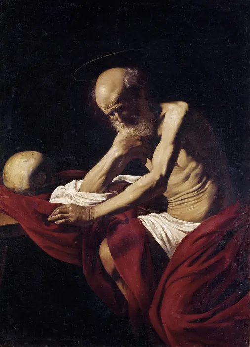 Framed Print : CARAVAGGIO, Michelangelo Merisi da (1573-1610). Saint Jerome Penitent. 1605 - 1606. Baroque art. Oil on canvas. SPAIN. Monistrol de Montserrat. Museum of Montserrat Framed Print : CARAVAGGIO, Michelangelo Merisi da (1573-1610). Saint Jerome Penitent. 1605 - 1606. Baroque art. Oil on canvas. SPAIN. Monistrol de Montserrat. Museum of Montserrat