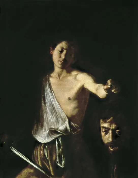Framed Print : CARAVAGGIO, Michelangelo Merisi da (1573-1610). David with the Head of Goliath. 1609-1610. Baroque art. Oil on canvas. ITALY. Rome. Borghese Gallery & Museum Framed Print : CARAVAGGIO, Michelangelo Merisi da (1573-1610). David with the Head of Goliath. 1609-1610. Baroque art. Oil on canvas. ITALY. Rome. Borghese Gallery & Museum
