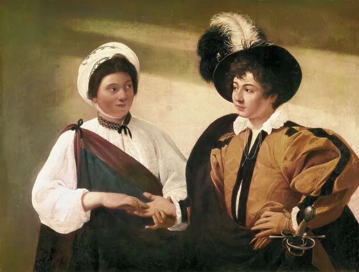 Framed Print : CARAVAGGIO, Michelangelo Merisi da (1573-1610). The Fortune Teller. 1596 - 1597. Baroque art. Oil on canvas. FRANCE. Paris. Louvre Museum. AISA / Everett Collection**US SALES ONLY**