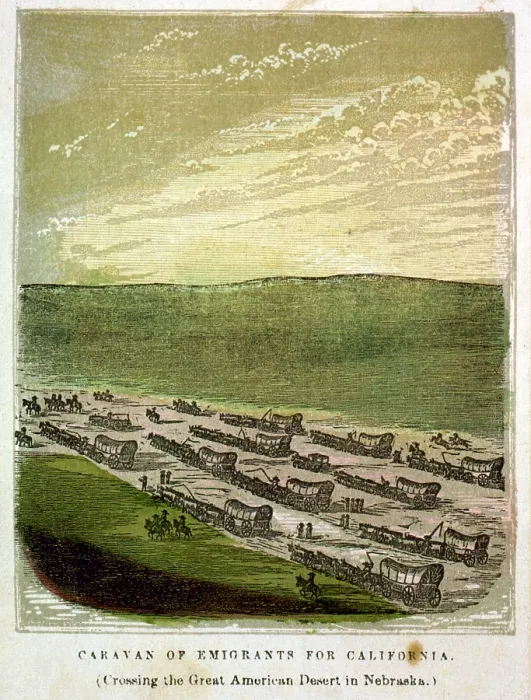 Framed Print : Caravan of emigrants for California (Crossing the great American desert in Nebraska) 1850 Framed Print : Caravan of emigrants for California (Crossing the great American desert in Nebraska) 1850