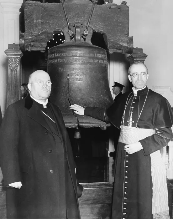 Framed Print : Cardinal Eugenio Pacelli (right), Papal Secretary of State in Philadelphia, Oct. 20, 1936