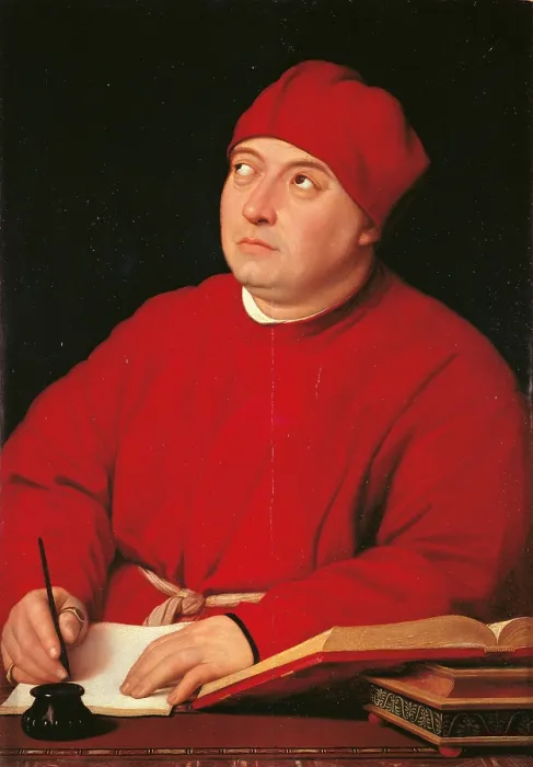 Framed Print : Cardinal Tommaso Inghirami, by Raffaello Sanzio, 1511 - 1512, 16th Century, oil on panel, cm 89, 5 x 62, 8 - Italy, Tuscany, Florence, Palazzo Pitti, Palatine Gallery