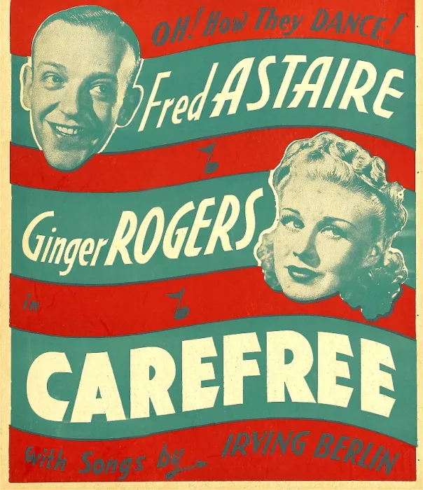 Framed Print : CAREFREE, from left: Fred Astaire, Ginger Rogers on window card, 1938 Framed Print : CAREFREE, from left: Fred Astaire, Ginger Rogers on window card, 1938