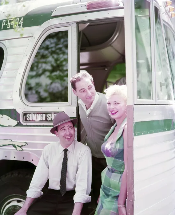 Framed Print : Carl Reiner, Sid Caesar (center), Barbara Nichols (right), 1955 Framed Print : Carl Reiner, Sid Caesar (center), Barbara Nichols (right), 1955