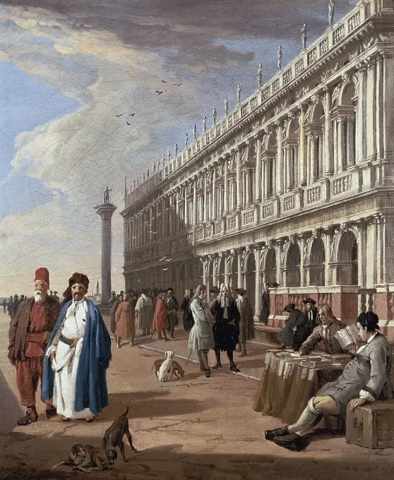 Framed Print : CarlevarisLuca. Venice: The Piazzetta. 18th c. Venecian School. Oil on canvas. UNITED KINGDOM. Oxford. Ashmolean Museum of Art and Archaeology
