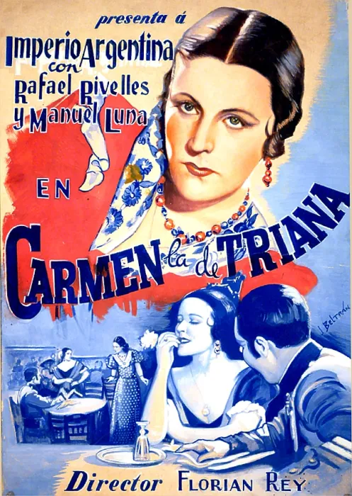 Framed Print : CARMEN, (aka CARMEN, LA DE TRIANA), poster art from Spain, top and 2nd from right, bottom: Imperio Argentina as Carmen, 1938