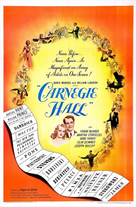 Framed Print : CARNEGIE HALL, US poster, center: Marsha Hunt, Harry James, 1947