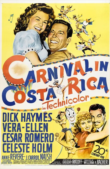 Framed Print : CARNIVAL IN COSTA RICA, US poster, top left: Vera-Ellen, Dick Haymes, bottom right: Celeste Holm, Cesar Romero, 1947. TM and copyright 20th Century Fox Film Corp