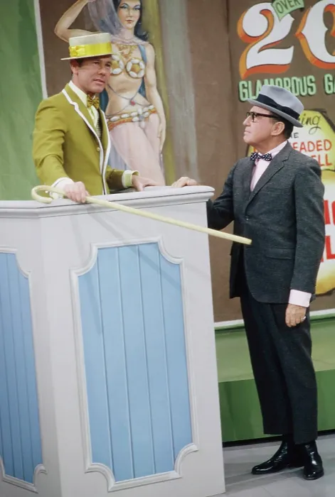 Framed Print : CARNIVAL NIGHTS, from left: Johnny Carson, Jack Benny, (aired March 20, 1968)