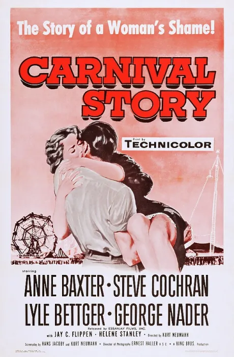 Framed Print : CARNIVAL STORY, Anne Baxter, Steve Cochran on poster art, 1954