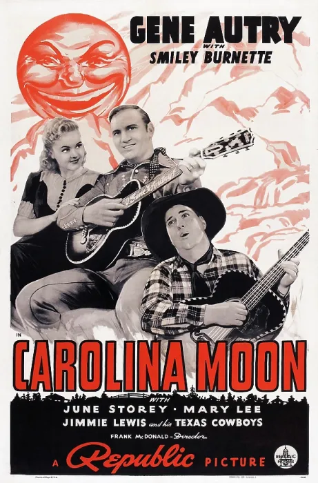 Framed Print : CAROLINA MOON, US poster, from left: June Storey, Gene Autry, Smiley Burnette, 1940