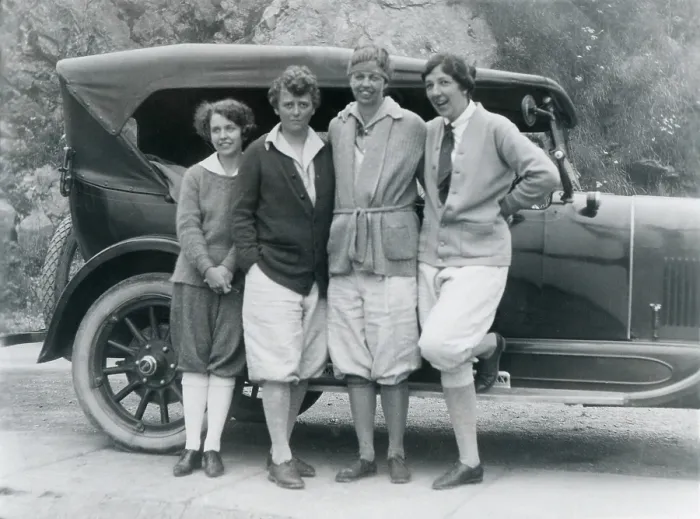 Framed Print : Caroline O'Day, Nancy Cook, Eleanor Roosevelt, Marion Dickerman. Campobello. July 1926. O'Day was Associate Chair of the NYS Democratic Committee