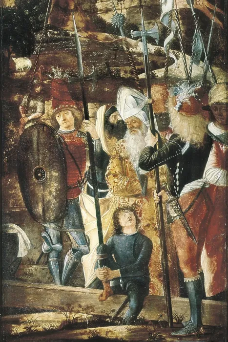 Framed Print : CARPACCIO, Vittore (1455-1525). Halberdiers and Old Men. c. 1493 - 1505. Renaissance art. Quattrocento. Venetian school. Oil on wood. ITALY. Florence Framed Print : CARPACCIO, Vittore (1455-1525). Halberdiers and Old Men. c. 1493 - 1505. Renaissance art. Quattrocento. Venetian school. Oil on wood. ITALY. Florence