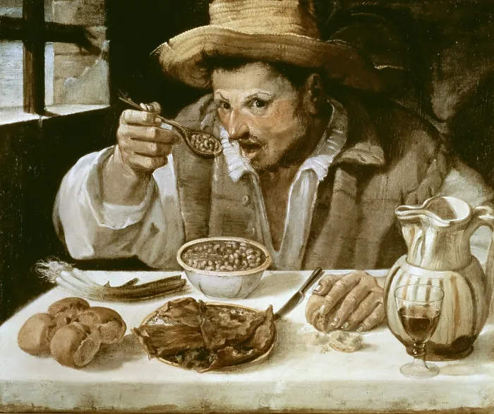 Framed Print : CARRACHE, Annibale. The Beaneater. ca. 1583 - 1585. Baroque art. Oil on canvas. ITALY. Rome. Colonna Gallery. AISA / Everett Collection**US SALES ONLY**