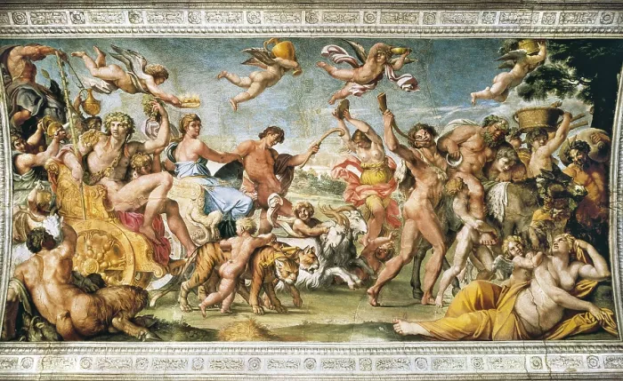 Framed Print : CARRACHE, Annibale. Triumph of Bacchus and Ariadne. 1595-1605. ITALY. Rome. Farnese Palace. Baroque art. Fresco. AISA / Everett Collection**US SALES ONLY**
