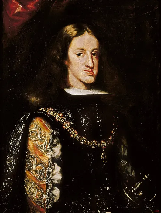 Framed Print : Carreo de Miranda, Disciple of (end 16th century). King Charles II. end 17th c. Attributed to a disciple of Carreo, maybe Claudio Coello (1642-1693). Oil on canvas. SPAIN