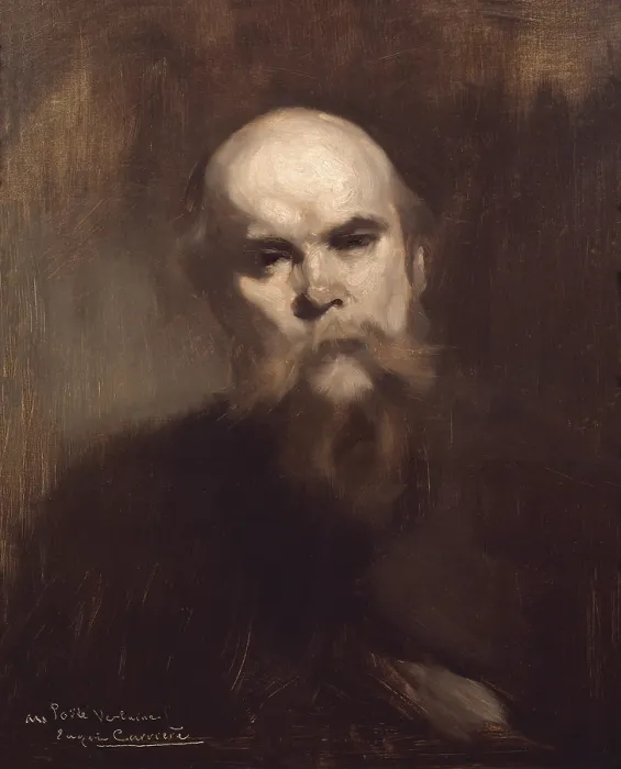 Framed Print : CARRIERE, Eugne (1849-1906). Paul Verlaine. 1890. Portrait. Symbolism. Oil on canvas. FRANCE. Paris. Musee d'Orsay (Orsay Museum)