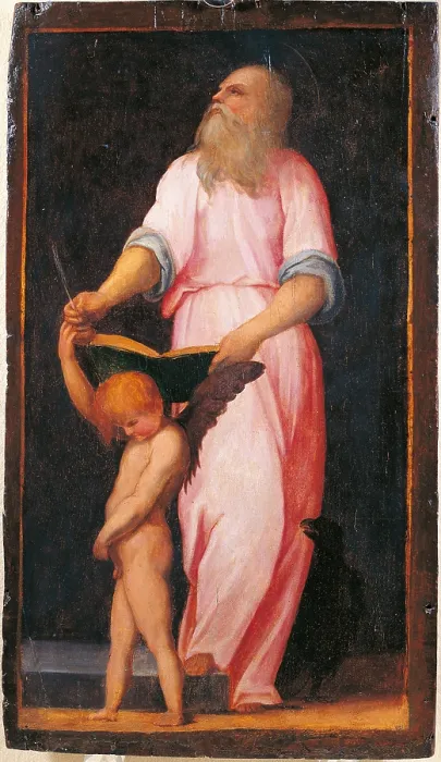 Framed Print : Carro della Zecca, by Jacopo Carrucci know as Pontormo, 1514, 16th Century, oil painted panels, cm 69 x 40 - Italy, Tuscany, Florence, Palazzo Vecchio. Detail