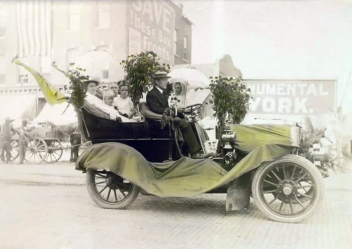 Framed Print : Cars. Geneva Automobile Parade. Firemen's parade, Anne Fitzhugh Miller and Mr. and Mrs Framed Print : Cars. Geneva Automobile Parade. Firemen's parade, Anne Fitzhugh Miller and Mr. and Mrs