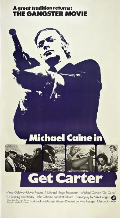 Framed Print : GET CARTER, US poster art, top: Michael Caine, 1971 Framed Print : GET CARTER, US poster art, top: Michael Caine, 1971