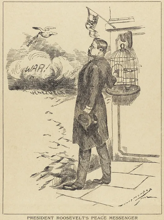 Framed Print : Cartoon about the Anglo-German naval blockade of Venezuela, in a 1902 debt collection action