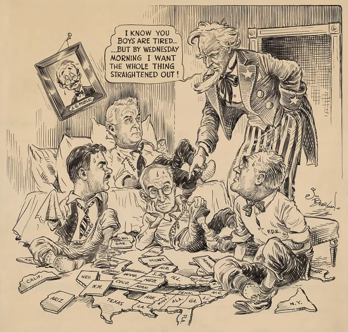 Framed Print : Cartoon about the U.S. 1944 Presidential Election Framed Print : Cartoon about the U.S. 1944 Presidential Election