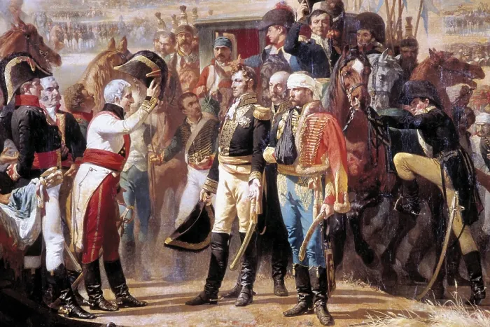 Framed Print : CASADO DEL ALISAL, Jose (1832-1886). Surrender of Bailen. 1864. Central detail Framed Print : CASADO DEL ALISAL, Jose (1832-1886). Surrender of Bailen. 1864. Central detail
