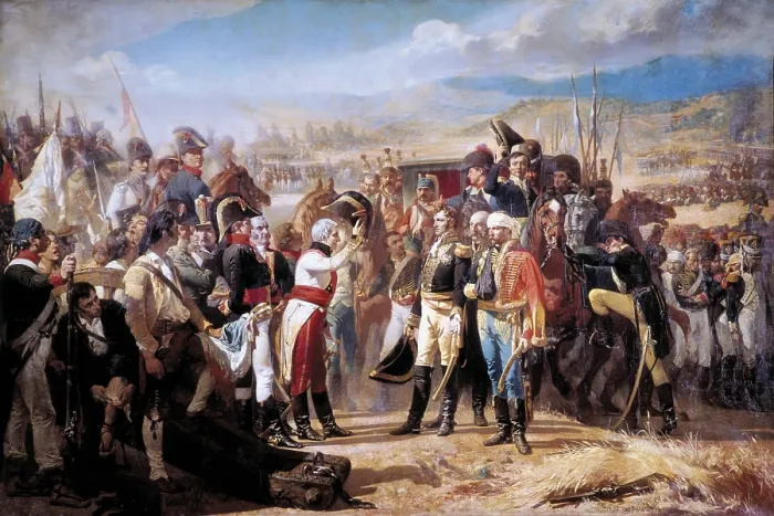 Framed Print : CASADO DEL ALISAL, Jose (1832-1886). Surrender of Bailen. 1864. Central detail